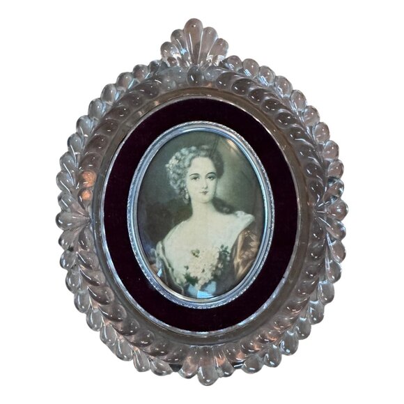 Antique Set Cameo Creation Mme Lambert Morigney & Lady Dower Glass Framed Glass - Picture 3 of 13